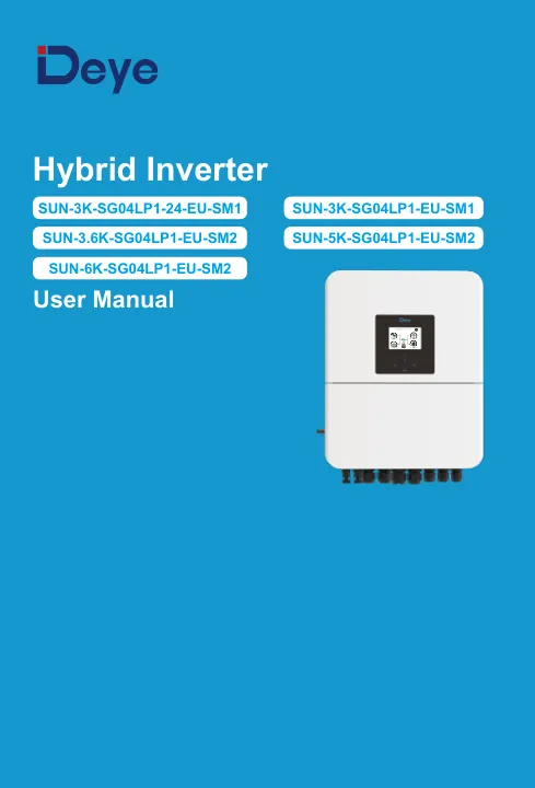 Capa do manual Inversor híbrido SUN-3K a 6K-SG04LP1 (Deye)