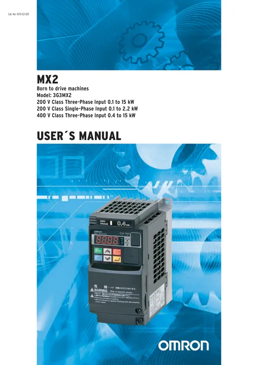 Capa do manual Inversor MX2 (3G3MX2) (Omron)