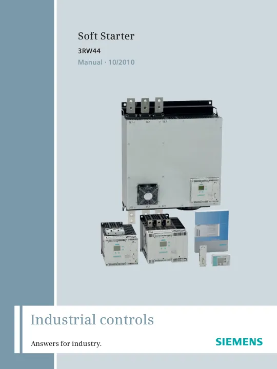 Capa do manual Soft starter SIRIUS 3RW44 (Siemens)