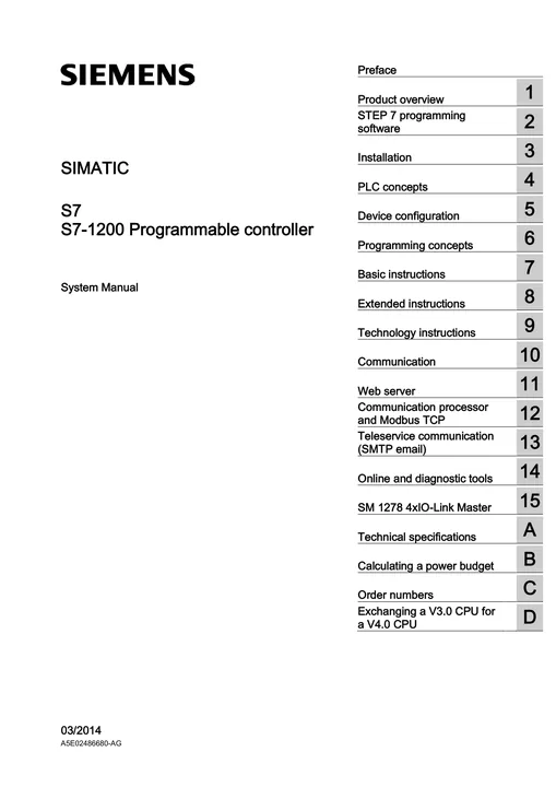 Capa do manual CLP SIMATIC S7-1200 (Siemens)