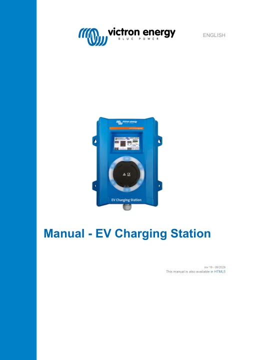 Capa do manual EV Charging Station (Victron Energy)