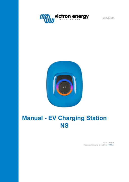 Capa do manual EV Charging Station NS (Victron Energy)