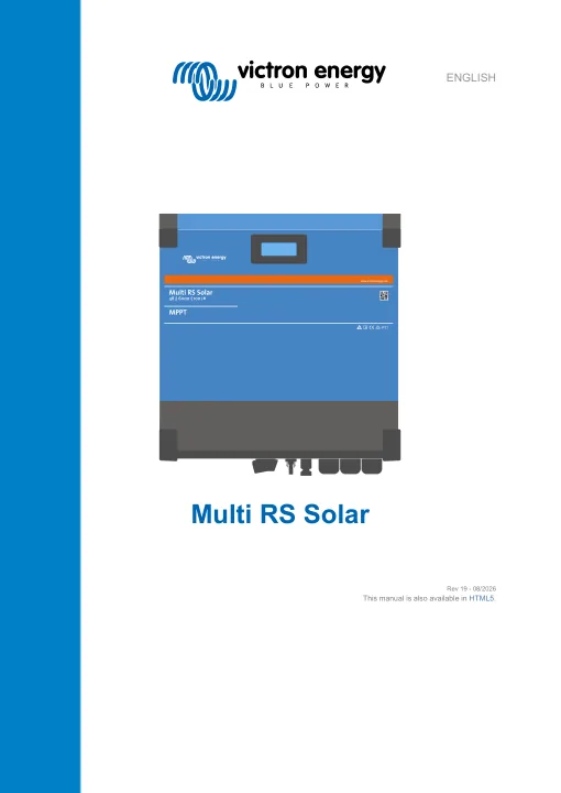 Capa do manual Multi RS Solar (Victron Energy)